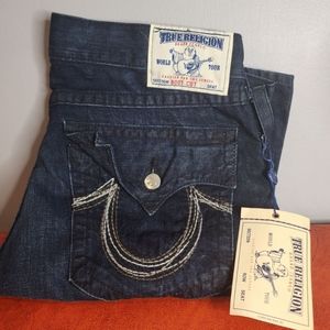NWT true religion bootcut mens jeans with thick stitching